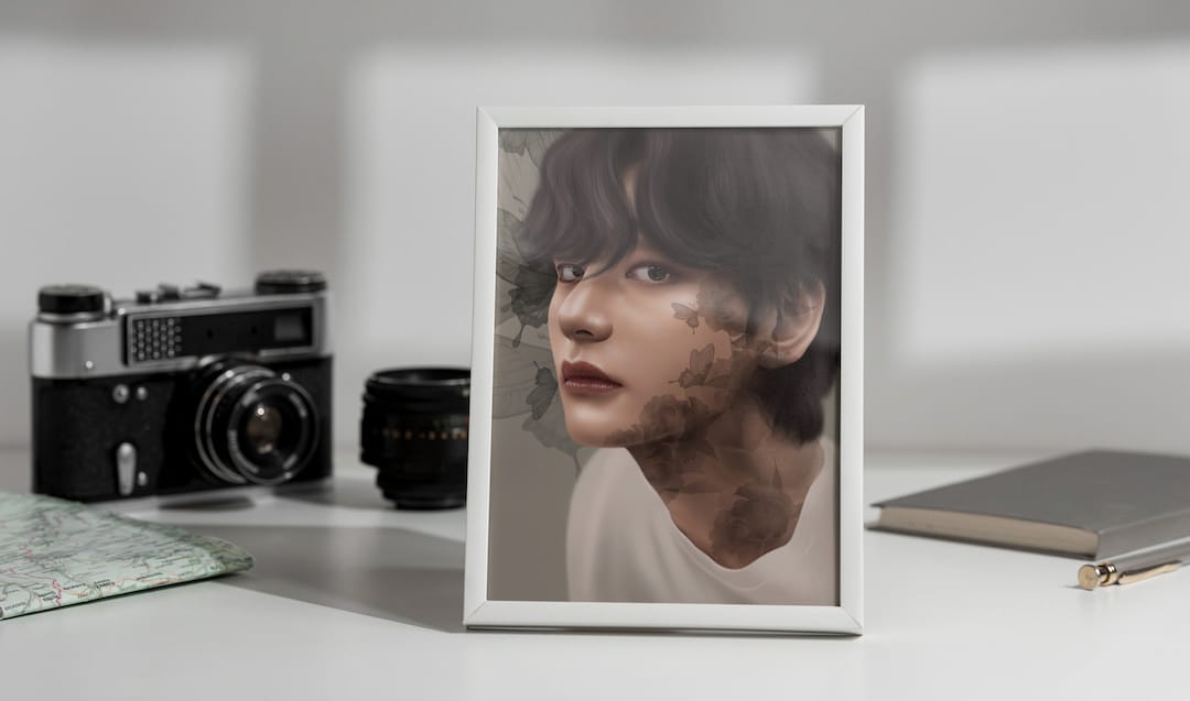 BTS V Original Digital Painting_printable Wall Art_bts Fanart Print ...