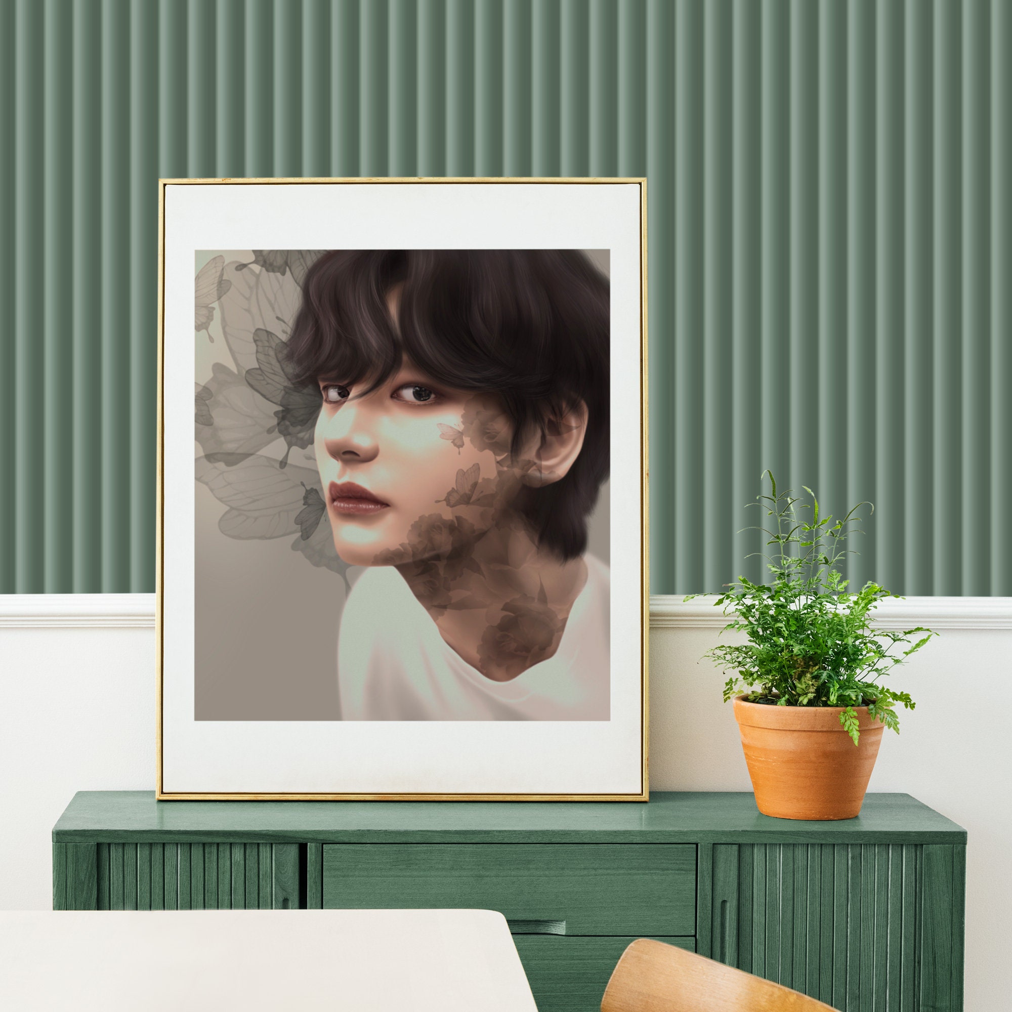 BTS V Original Digital Painting_printable Wall Art_bts Fanart Print ...