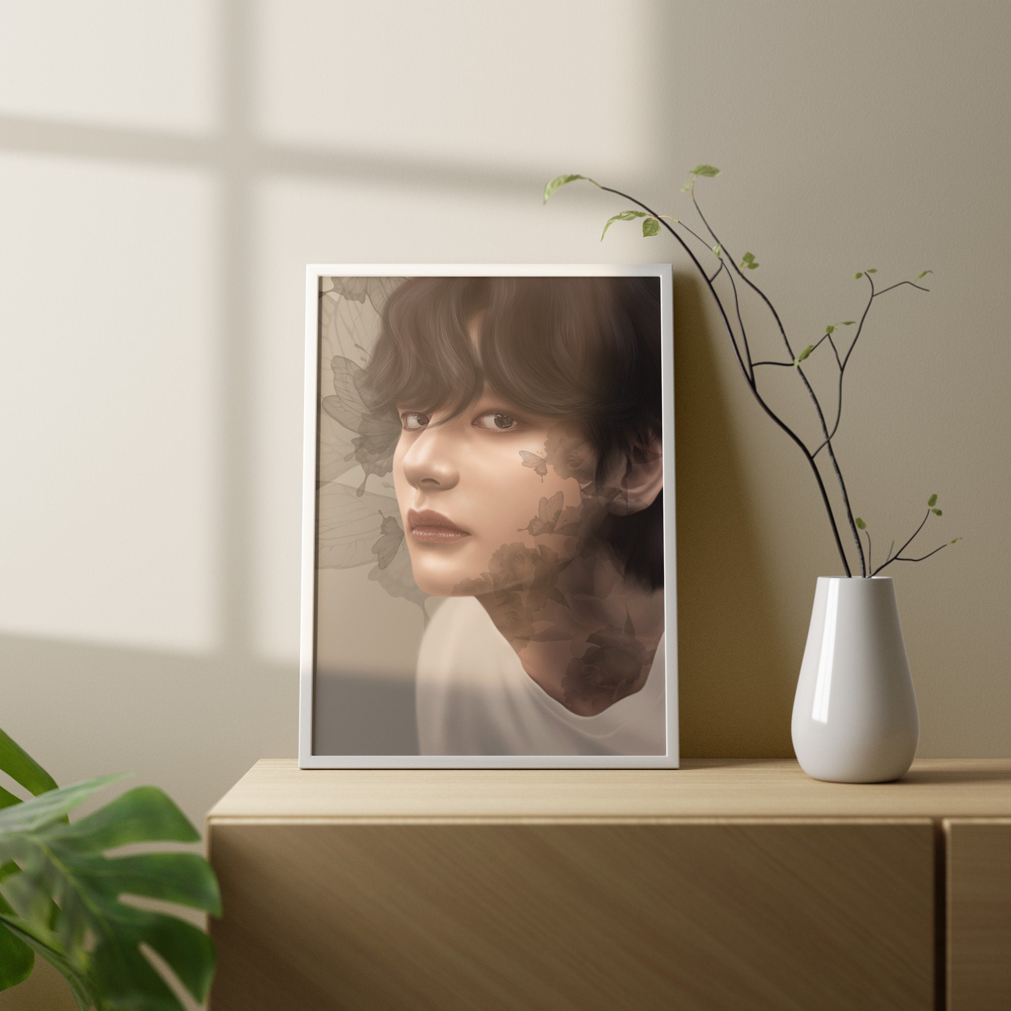 BTS V Original Digital Painting_printable Wall Art_bts Fanart Print ...