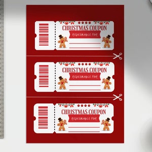 PRINTABLE Christmas Coupons, Printable Templates, Edit, Instant Digital ...