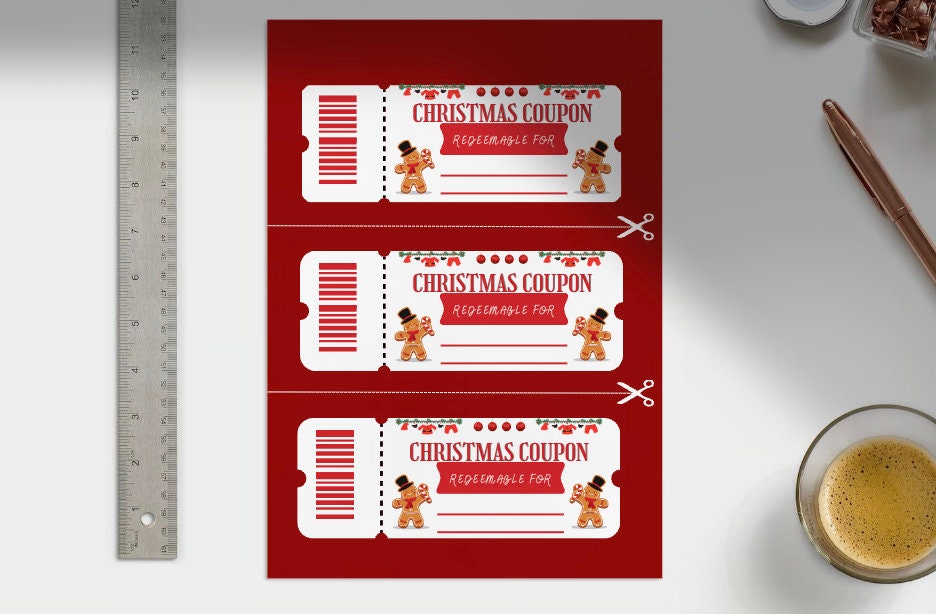 PRINTABLE Christmas Coupons Printable Templates Edit Instant Digital PRINTABLE Christmas Coupons Printable Templates Edit Instant Digital