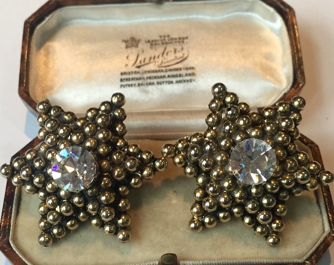 Star Earrings, Vintage Silver Star earrings, Vintage Star Earrings, Star Jewellery.