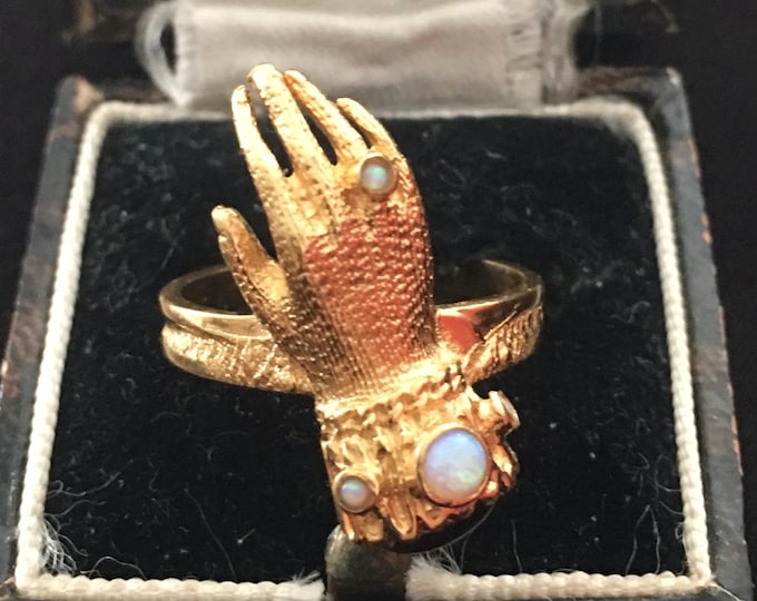 Vintage Fede Ring, Hand Ring, Sterling Silver Gilt Ring, Hand Jewellery, Vintage hand Ring, Vintage Jewellery, rare statement piece.