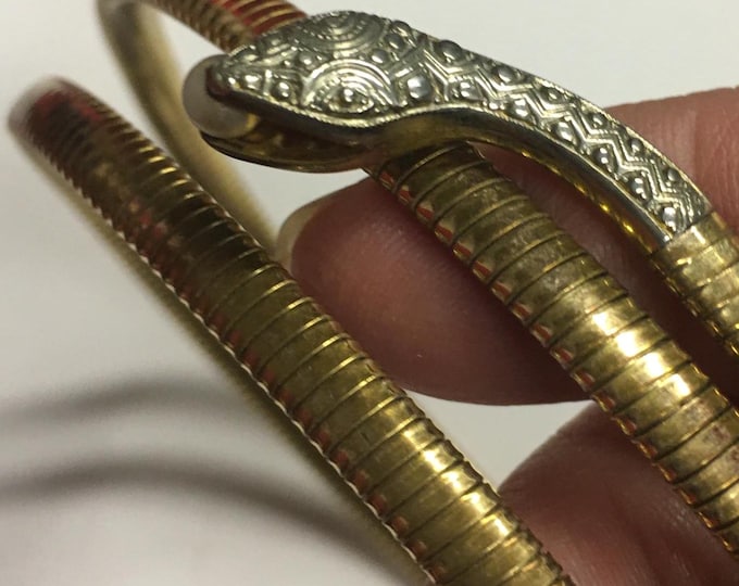 Vintage Snake Necklace, 1950's Rolled Gold Snake Necklace, Snake Necklace, Snake Choker, Snake Jewellery, exquisite very rare design piece.