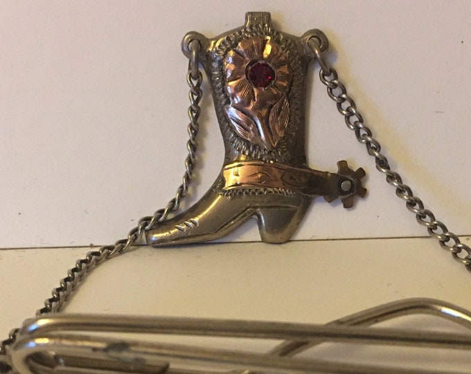 Vintage Cowboy Tie Clip, Cowboy Tie Clip, Cowboy Jewellery, Vintage Jewellery, Country and Western Jewellery,  fantastic rare design.