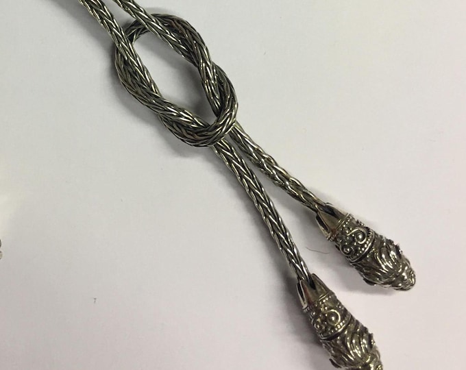 Vintage Lion set, sterling silver necklace and earrings, rare design set