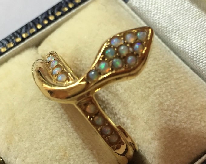 Vintage Snake Ring, Opal Snake Ring, Silver gilt Snake Ring, Snake Jewellery, Snake Ring, exquisite rare ring.