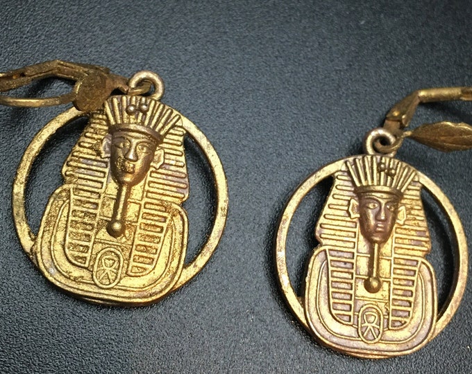 Vintage Egyptian revival Earrings with fantastic rare design