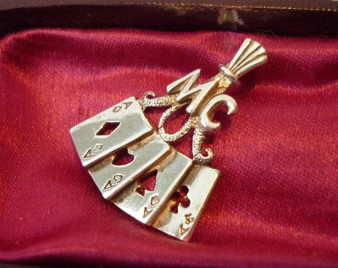Vintage Poker Pendant, Vintage Pendant, sterling silver, Poker Jewellery, charming piece.