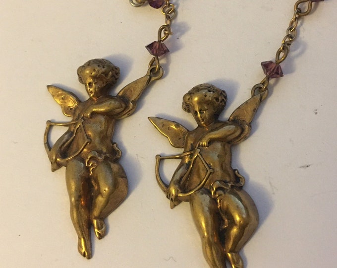 Vintage Cupid Earrings, Angel Earrings, Cupid Earrings, Vintage Earrings, delightful earrings.