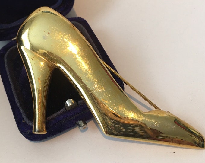 Vintage Shoe Brooch, Shoe Pin, Vintage Shoe, Vintage Shoe Jewellery, Vintage Fashion Jewellery, High Heel Brooch, Rare piece