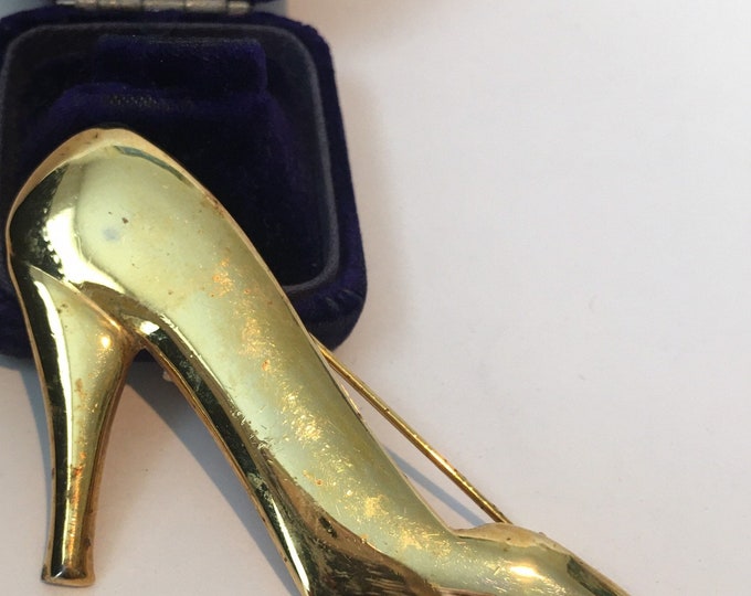 Vintage Shoe Brooch, Shoe Pin, Vintage Shoe, Vintage Shoe Jewellery, Vintage Fashion Jewellery, High Heel Brooch, Rare piece