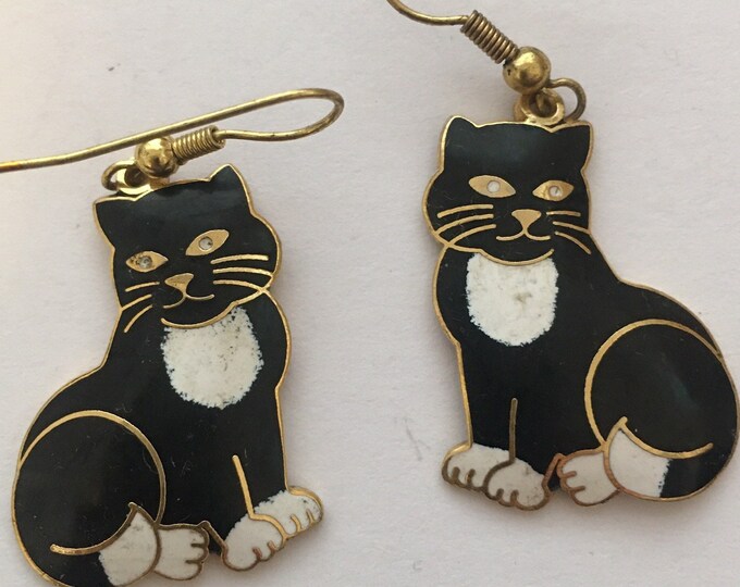 Vintage Cat earrings, Cat Earrings, Cat Jewellery, Vintage earrings, fantastic design.