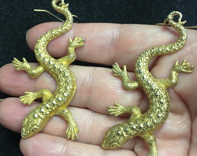Vintage Lizard Earrings with fabulous design