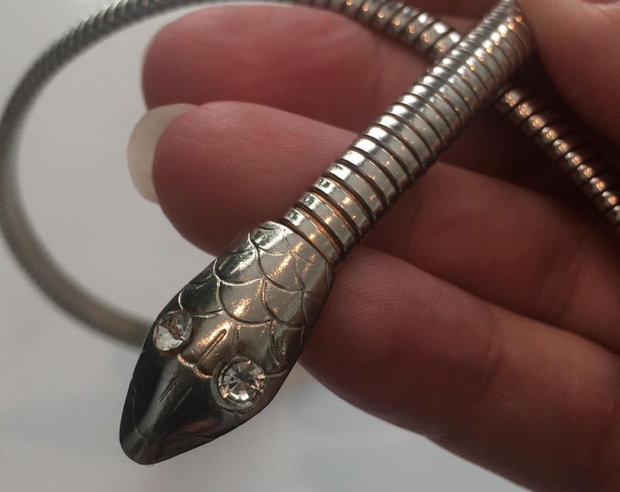 Vintage Snake Necklace, Cool Snake Necklace, Snake Choker, Snake Jewellery, fabulous design.