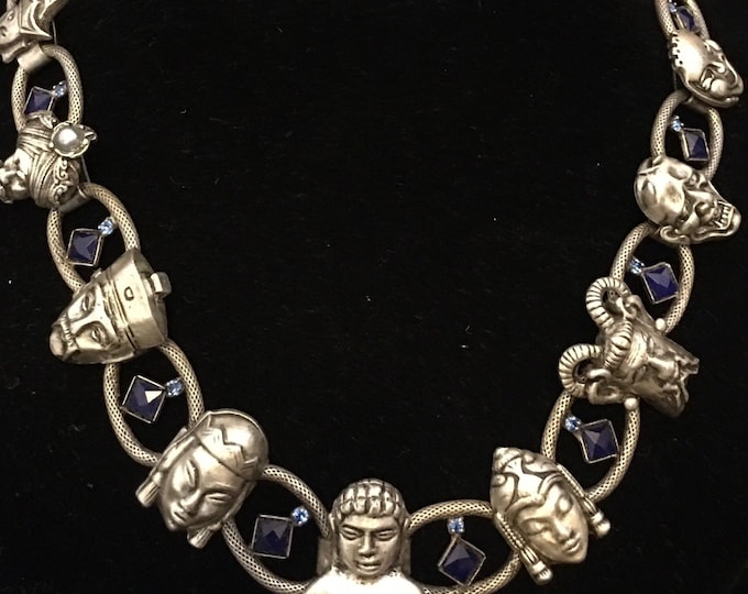 Vintage Face Necklace, Vintage Necklace, Deluxe Jewellery, Face Jewellery, Rare design necklace, collector's piece.