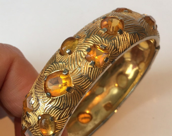 Rare vintage bangle, Costume  Bracelet, Vintage Jewellery, Castlecliff Jewellery,  Divine statement piece.