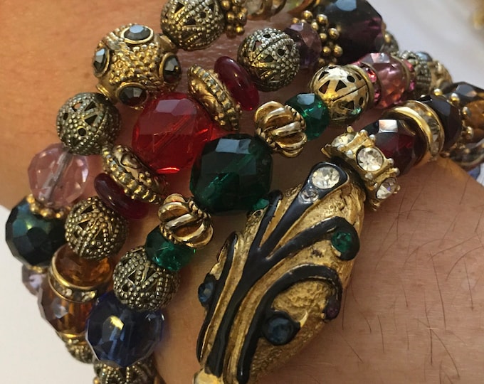 Vintage Snake Bangle, Snake Bracelet, Snake Jewellery, Vintage Snake Bangle, Beaded Bracelet, Vintage Snake Bangle, rare divine piece