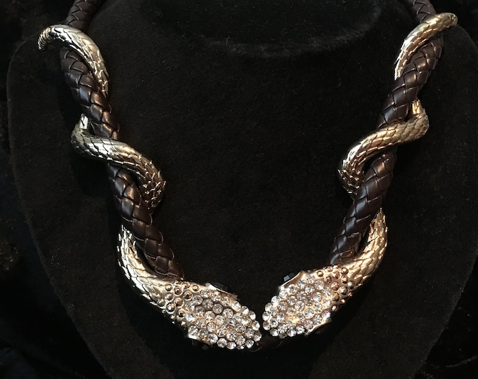Vintage Snake Necklace, Vintage Necklace, Snake Necklace, Snake Jewellery, Cool statement necklace, divine piece