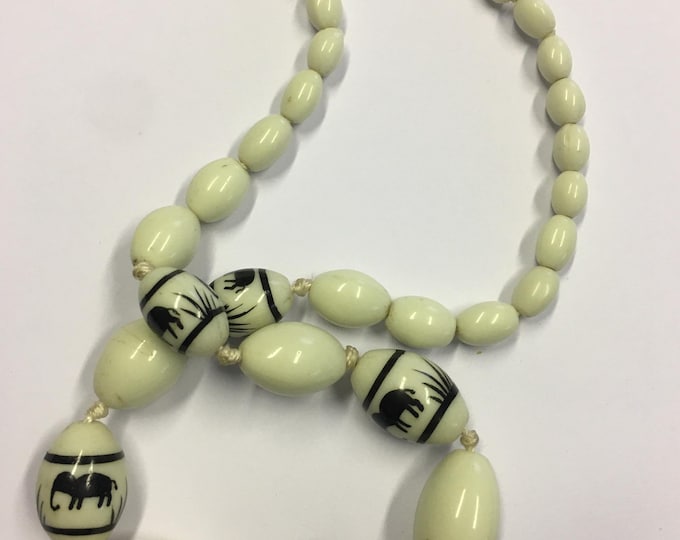 Vintage Costume Necklace, elephant design, fabulous