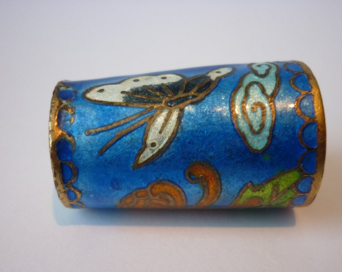 Vintage Butterfly thimble, Cloisonne thimble, Vintage thimble, Thimble, Cloisonne thimble, beautiful piece.