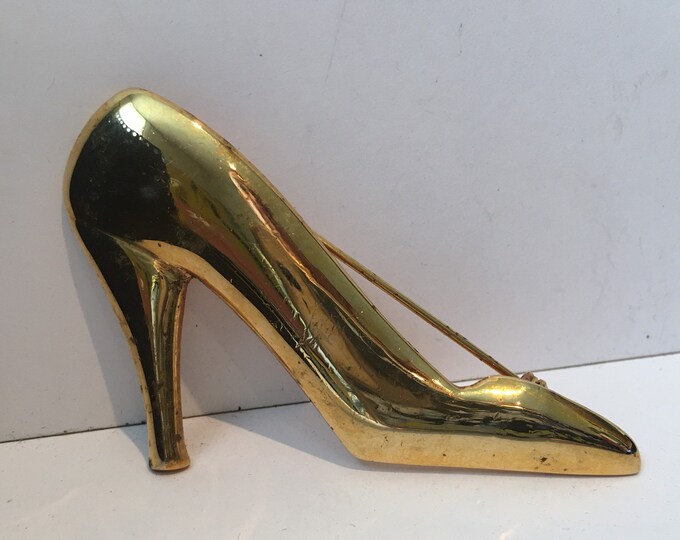 Vintage Shoe Brooch, Shoe Pin, Vintage Shoe, Vintage Shoe Jewellery, Vintage Fashion Jewellery, High Heel Brooch, Rare piece