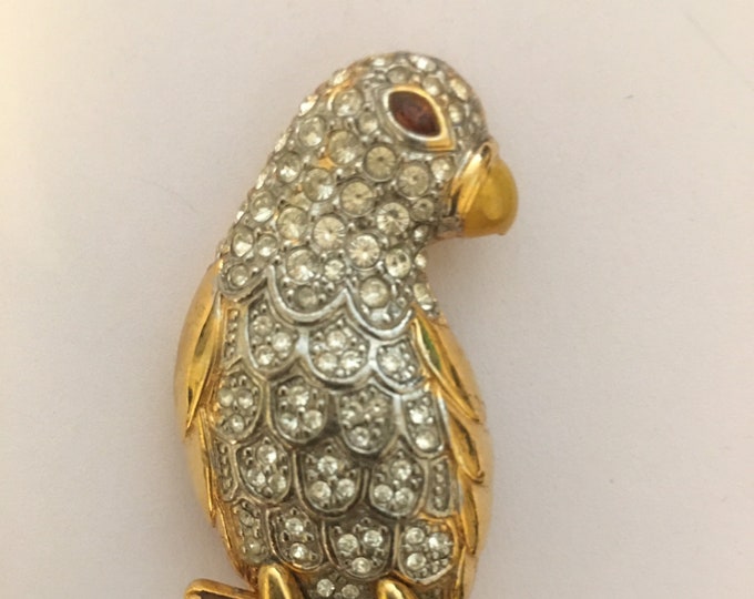 Vintage Parrot Brooch, Parrot brooch, Gold Parrot Brooch, Parrot Jewellery, Vintage Parrot Jewellery, divine piece.