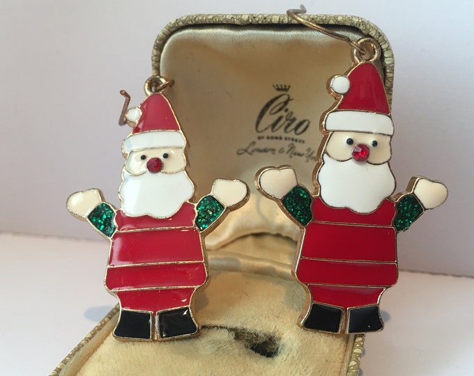 Vintage Santa Earrings, Xmas earrings, Christmas earrings, Santa Earrings, Vintage Christmas earrings, Vintage Christmas jewellery.