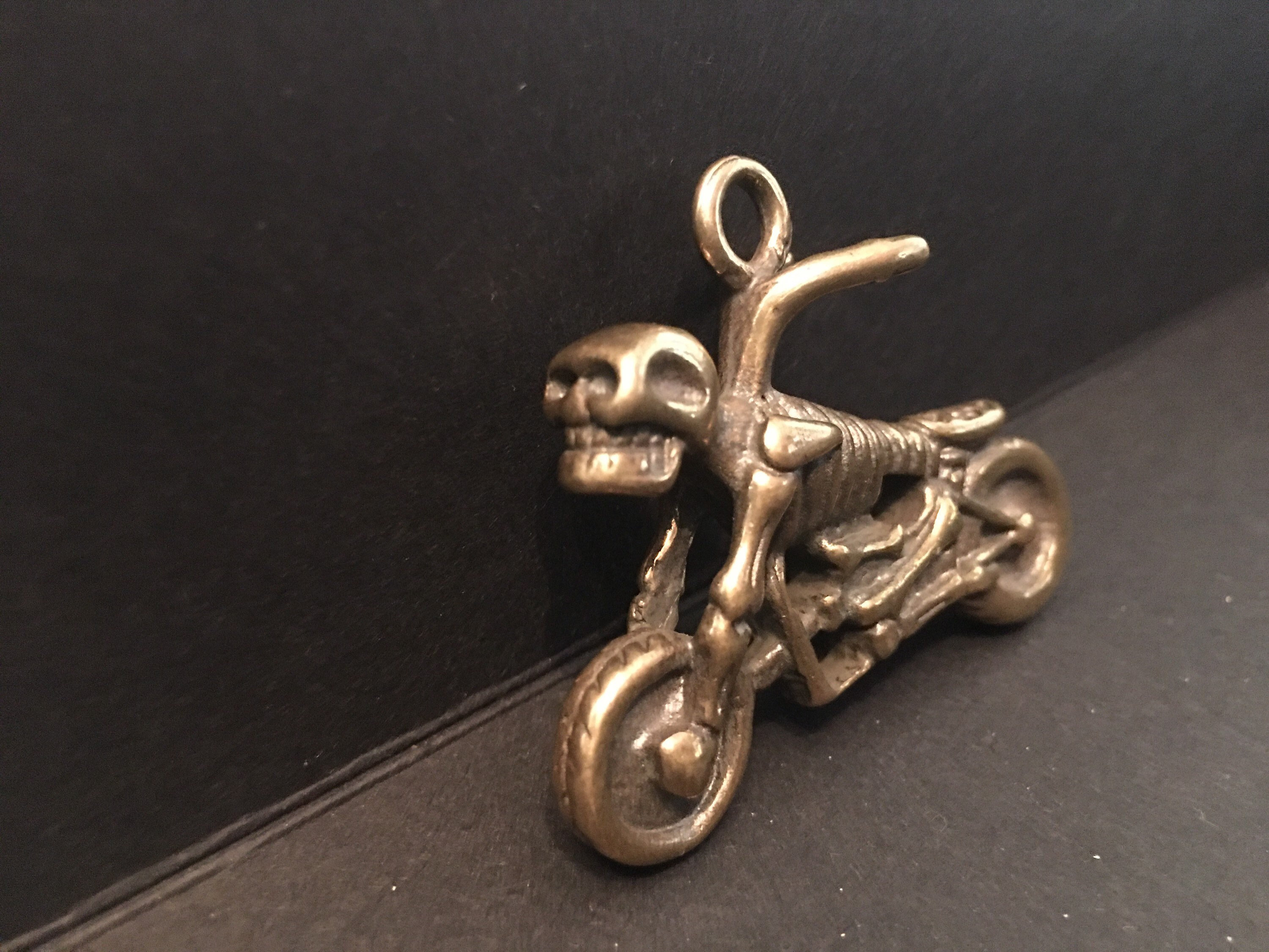 Vintage Skull Pendant, Gold skull necklace, skull jewellery, skull design pendant, skull pendant, bike pendant, motorbike pendant, divine