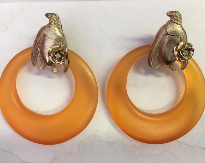 Vintage Penguin Earrings, Penguin Earrings, Kirks Folly Earrings, Penguin Jewellery, rare fabulous collector's piece