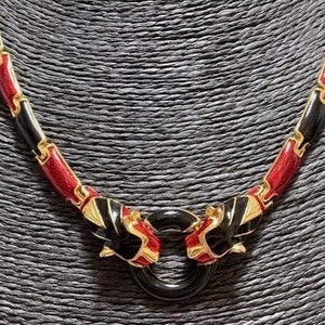Vintage Panther necklace, Statement Panther Necklace, Panther Jewellery, rare design piece