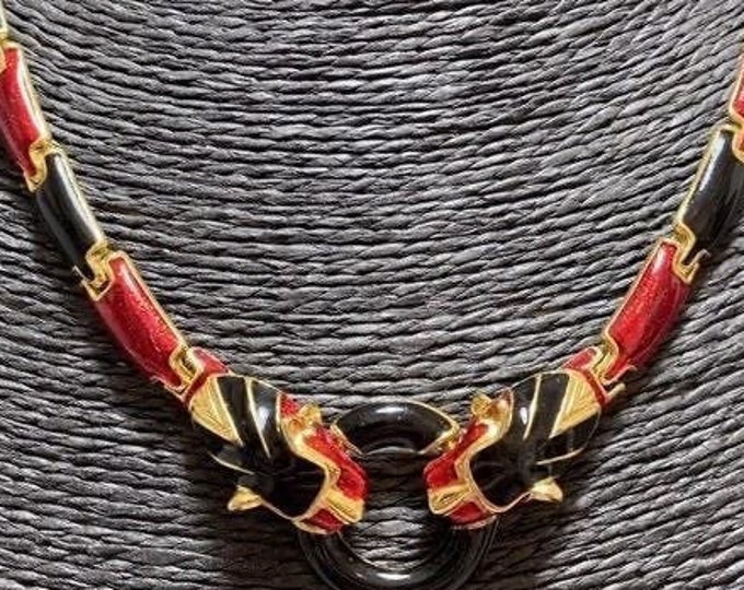 Vintage Panther necklace, Statement Panther Necklace, Panther Jewellery, rare design piece