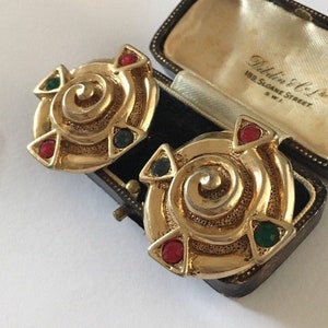 Vintage Earrings, Vintage Costume Earrings, Costume Earrings, Gold Earrings, Vintage Jewellery, striking pair.