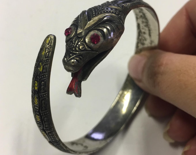 Vintage Snake Bangle, Snake Jewellery, Snake bracelet, very rare divine statement piece.