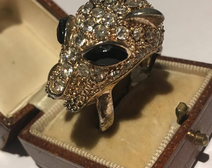 Vintage  Panther ring, Fantastic costume piece.