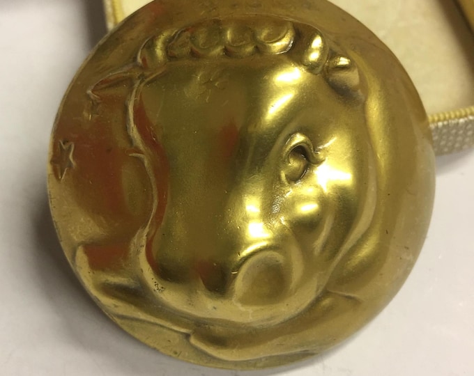 Vintage Taurus Brooch by Joseff, Taurus Jewellery, Designer Star Sign Jewellery,  Hollywood Jeweler to the Stars, rare colllector's piece