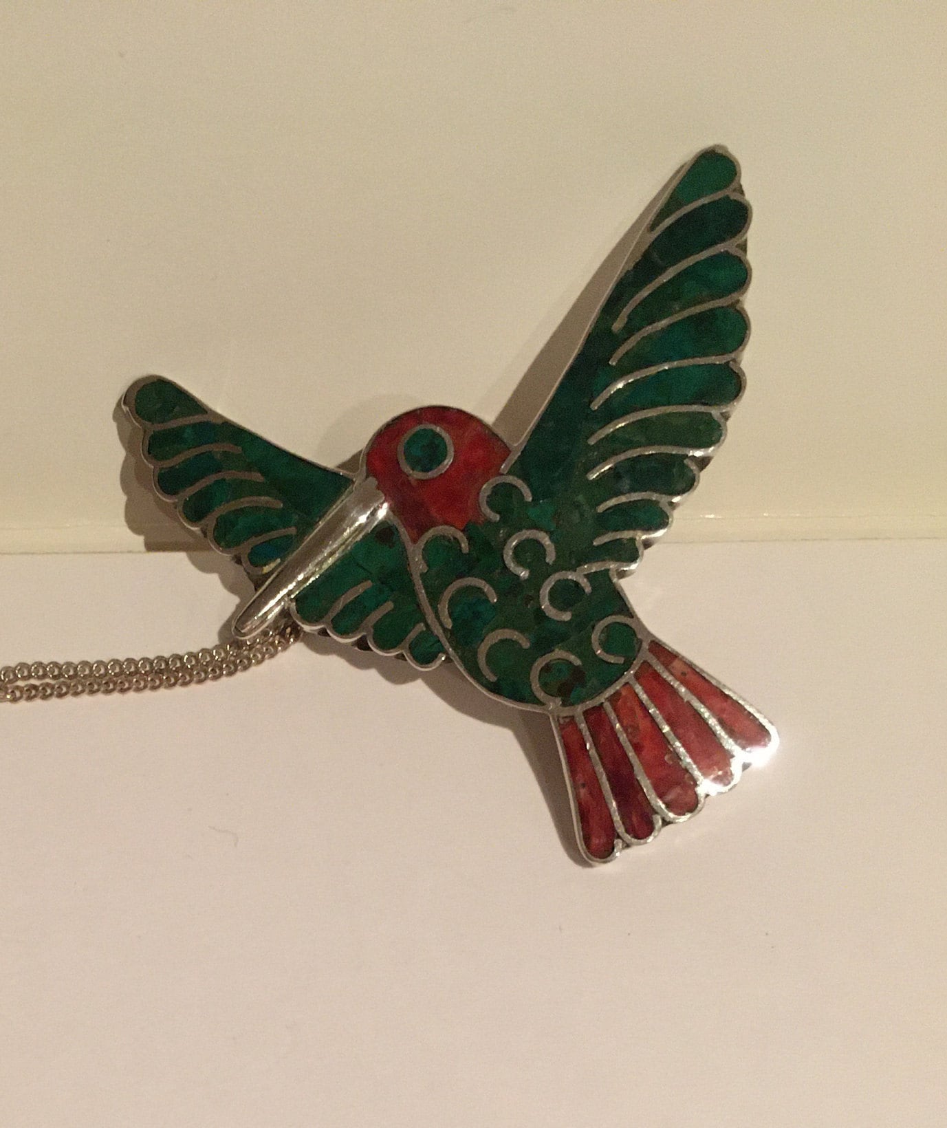 Vintage Bird Necklace, Silver Bird Pendant, Bird Necklace, Bird Pendant