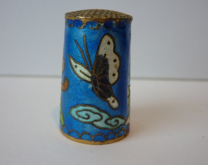 Vintage Butterfly thimble, Cloisonne thimble, Vintage thimble, Thimble, Cloisonne thimble, beautiful piece.