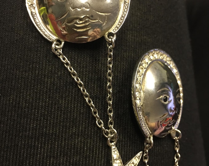 Vintage Man in the Moon earrings, Butler and Wilson, Man in the Moon Jewellery, Moon face Earrings, rare design.