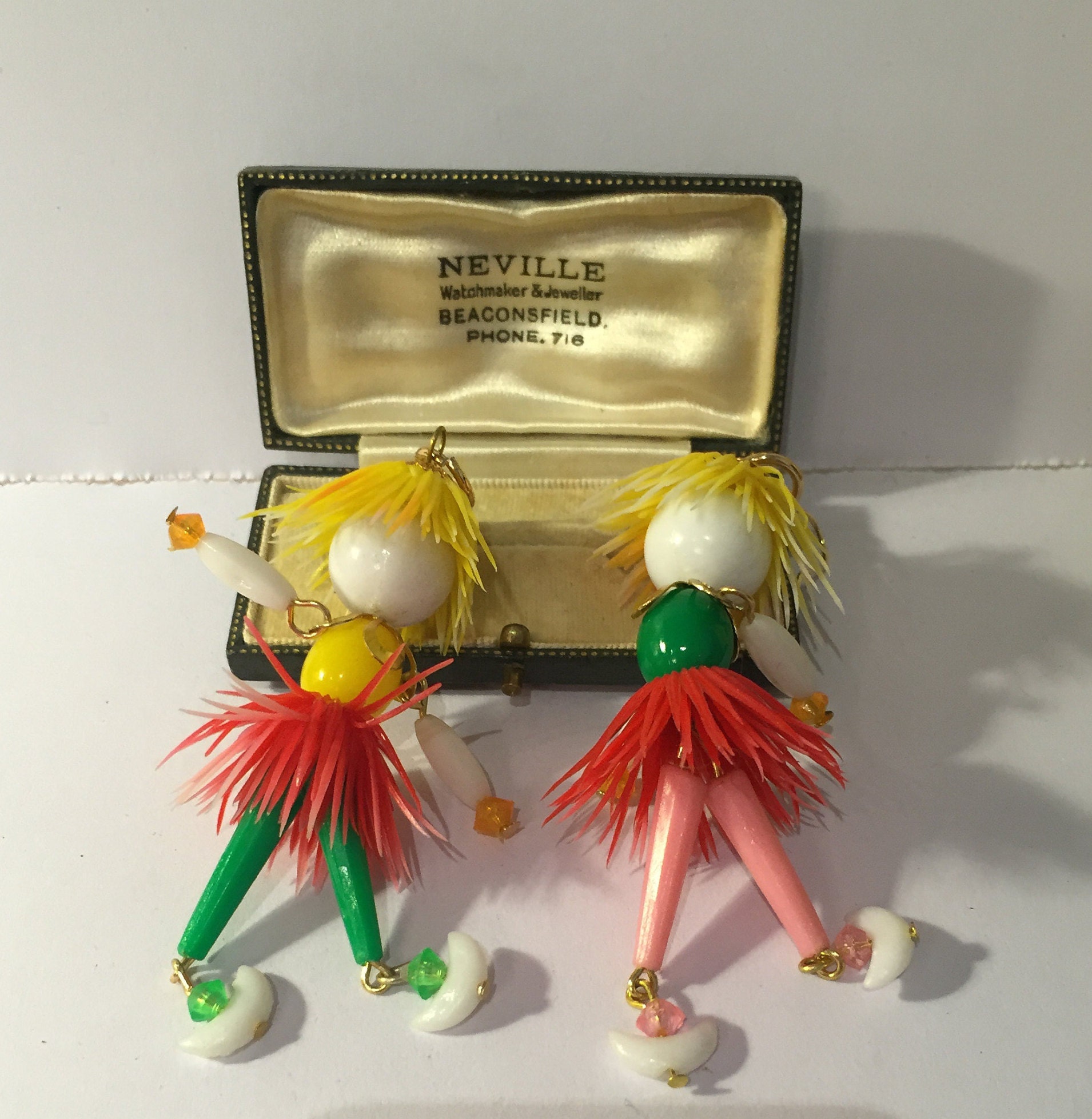 RESERVED Vintage Doll Earrings, Doll Earrings, Gold doll Earrings, Doll
