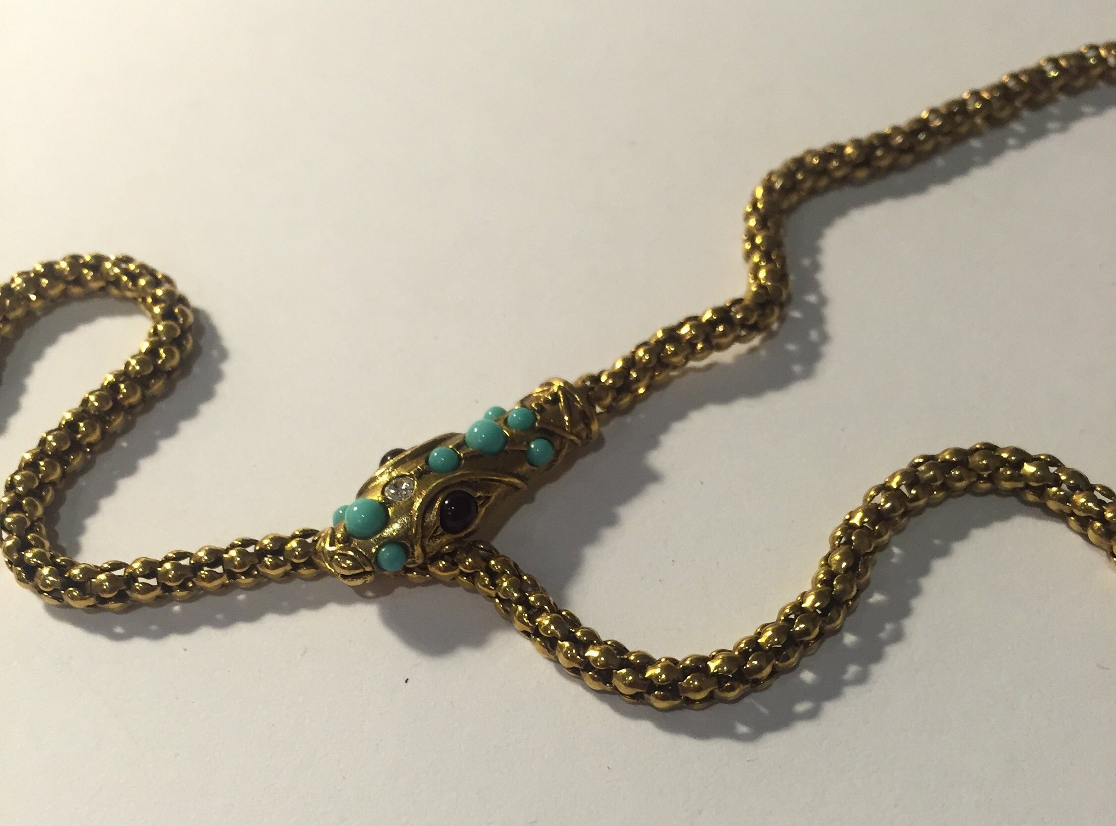 Vintage Snake Necklace, Vintage Gold Snake Necklace, snake necklace