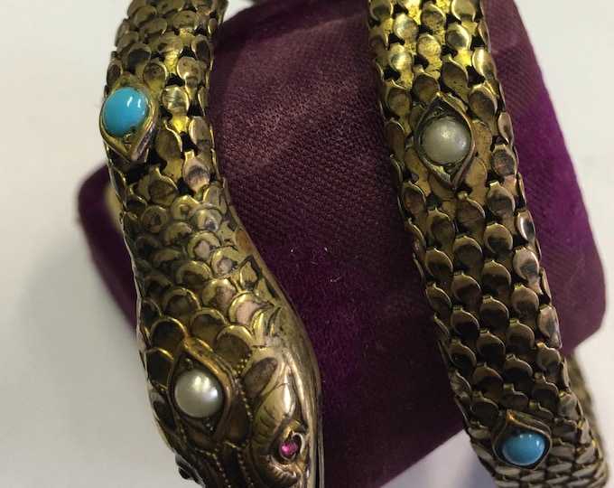 Victorian Snake Bracelet, Vintage Snake Bracelet, snake Jewellery, rare design piece.