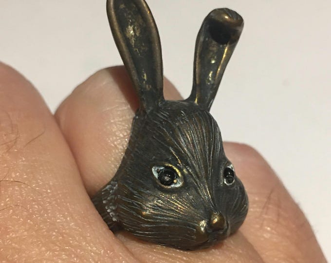 Vintage Rabbit Ring, Artisan Rabbit Ring, Bunny Ring, Rabbit Animal Ring, Rabbit Jewellery, divine ring