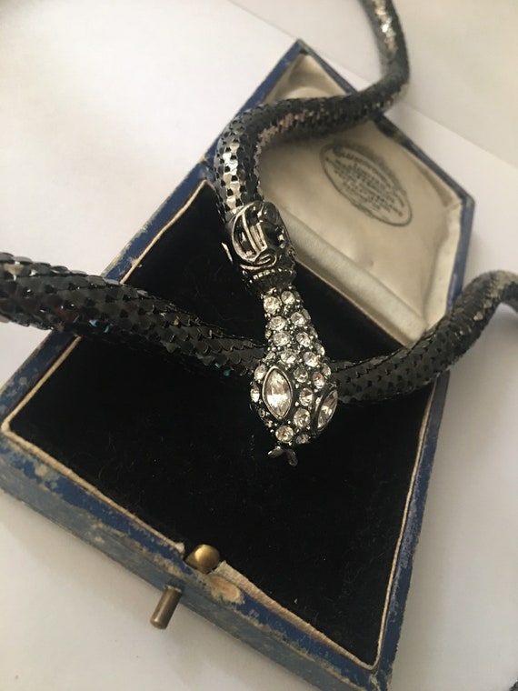 Vintage Snake Necklace, Snake Necklace, Gold Snake