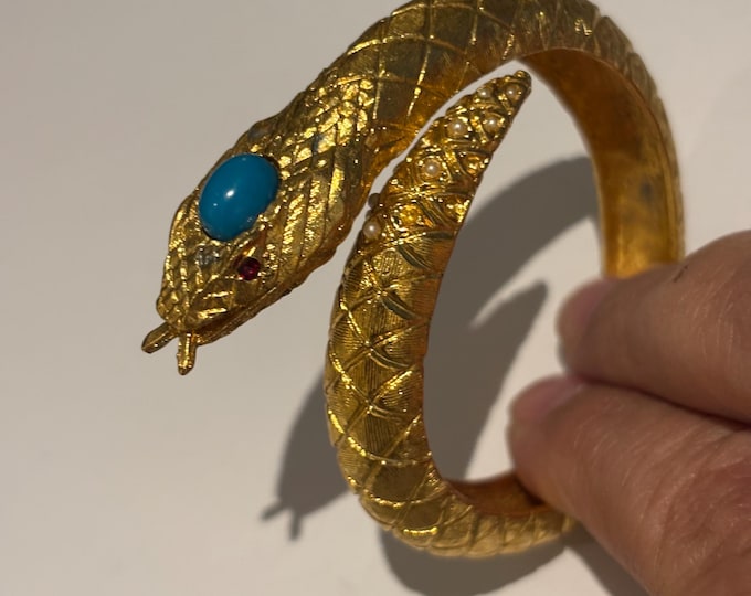 Vintage Snake Bracelet, Snake Jewellery, rare statement piece.