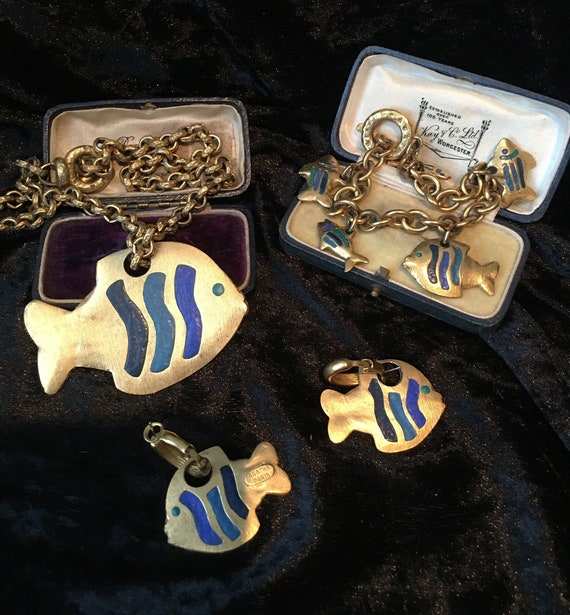 Vintage Fish Jewellery Set, Agatha Paris Set, Vint