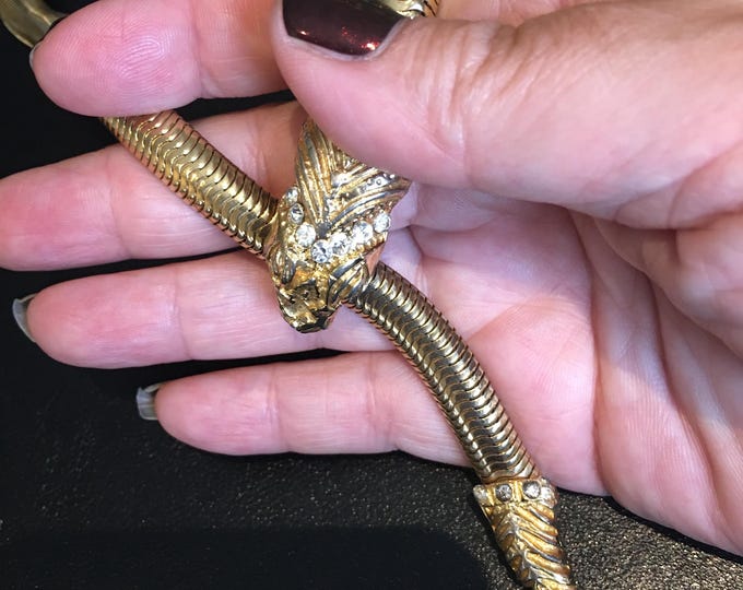 Vintage Snake Choker, Rare Statement Necklace