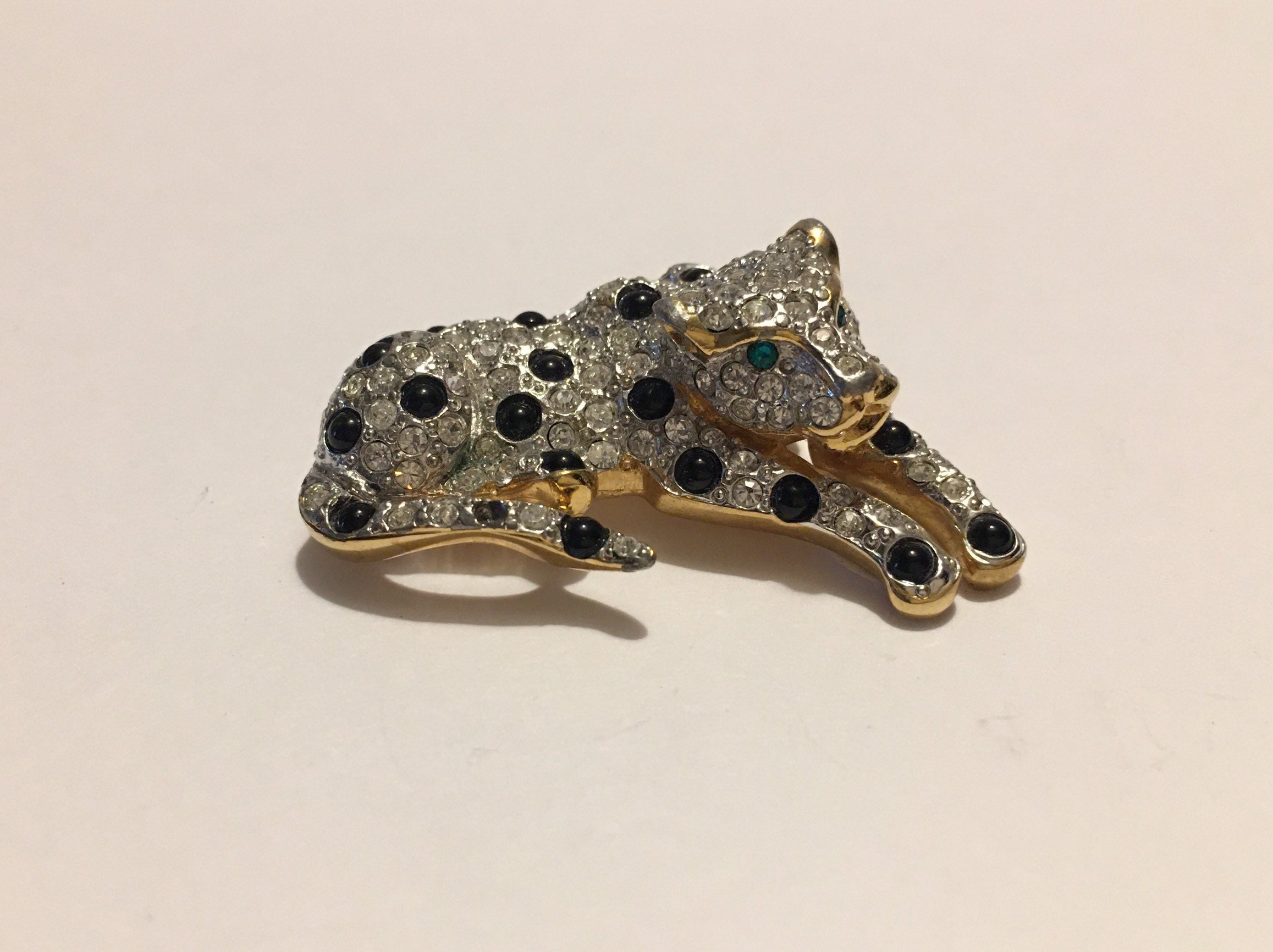 Vintage Panther Brooch, Panther Brooch, Silver Panther Brooch, Panther