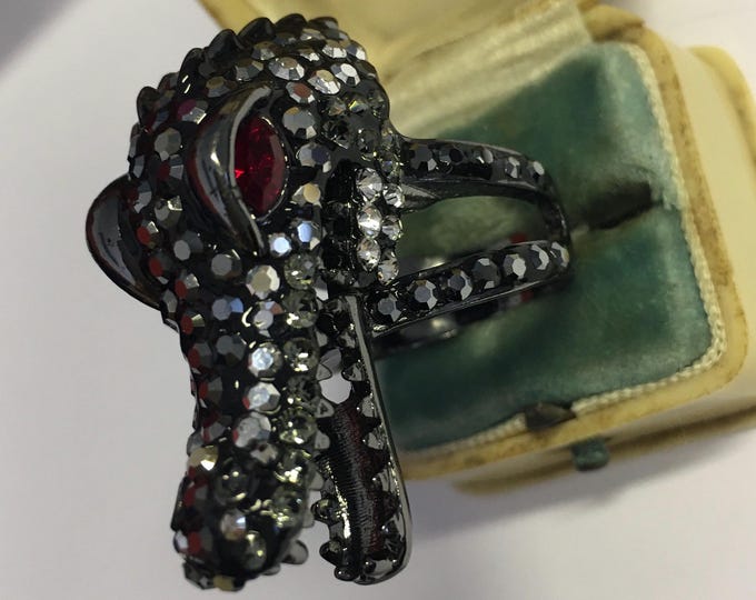 Vintage Crocodile Ring, Butler and Wilson Ring, Silver Crocodile, Alligator Jewellery, Crocodile Jewellery, Reptile, divine