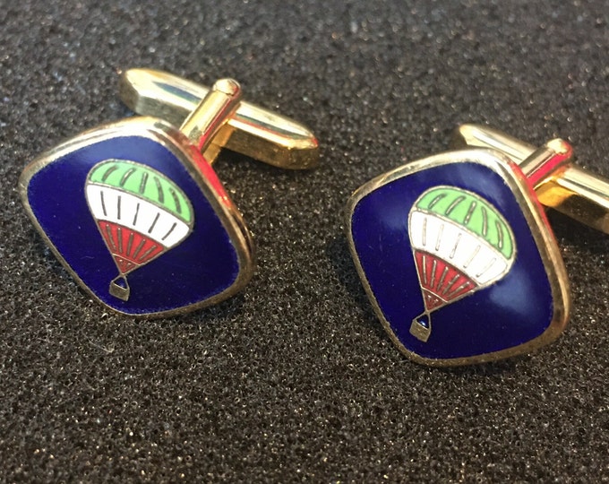 Vintage Cufflinks, Vintage Hot Air Balloon Cufflinks, Hot Air Balloon Jewellery, rare design set.